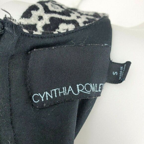 Cynthia Rowley Black White Dress Sleeveless sz S Stretch Skater Dress Fit Flare - Picture 6 of 6